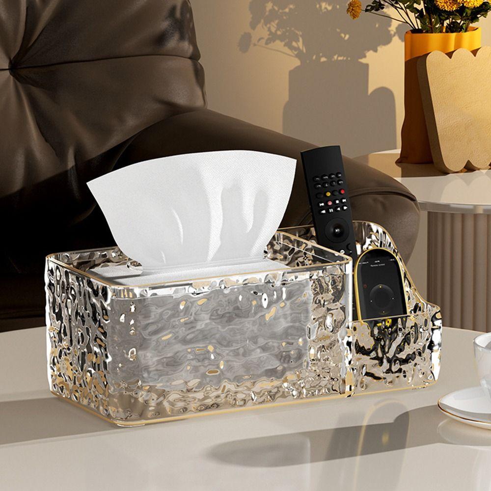 

Plastic Desktop Tissue Box Smooth Edge Paper Dispenser Tea Table