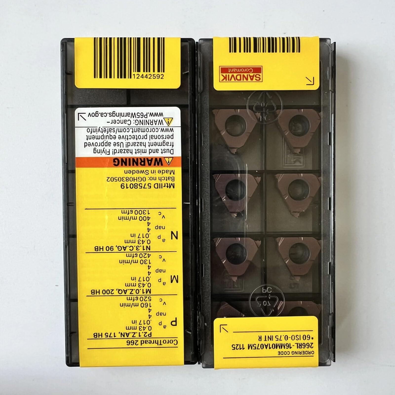 

Original Sandvik / 266RL-16MM01A075M 1125 /CNC lathe carbide blade tool 10 Pcs