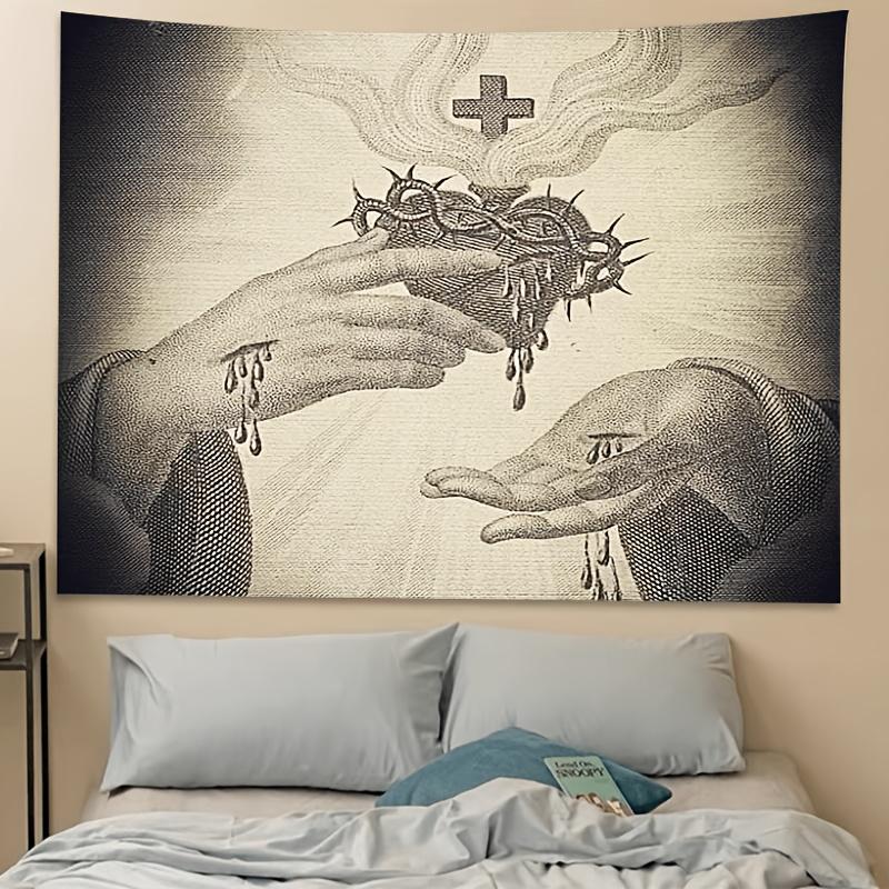 Spiritual Art Tapestry  Unique Religious Design for Home Decor  Adds Depth and Serenity and Peace to Any Room