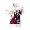 Women's Casual Button Front Short Sleeve Polo Shirt Football Fan Support Printed Collar Top for Everyday Wear
