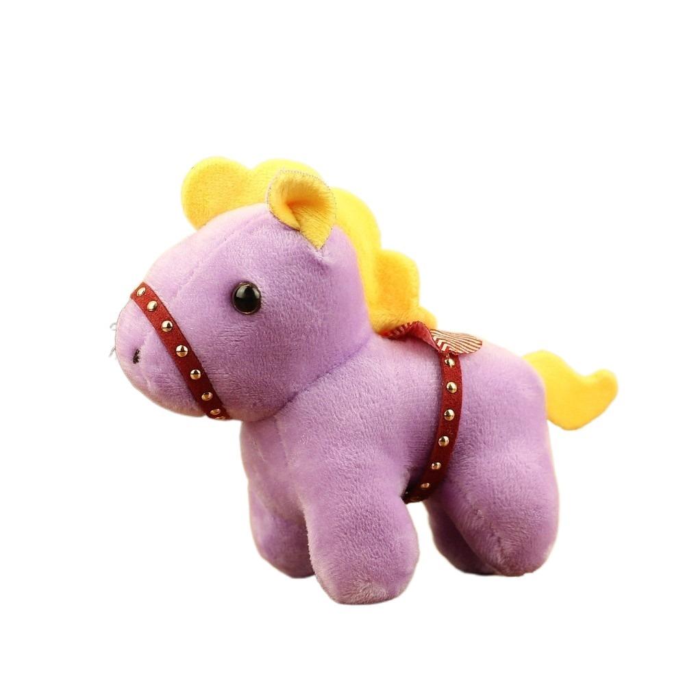 Cartoon Pony Pendant Mascot Doll Chinese Style Stuffed Animal Keyring Fluffy Backpack Pendant Zodiac Pony Figurine