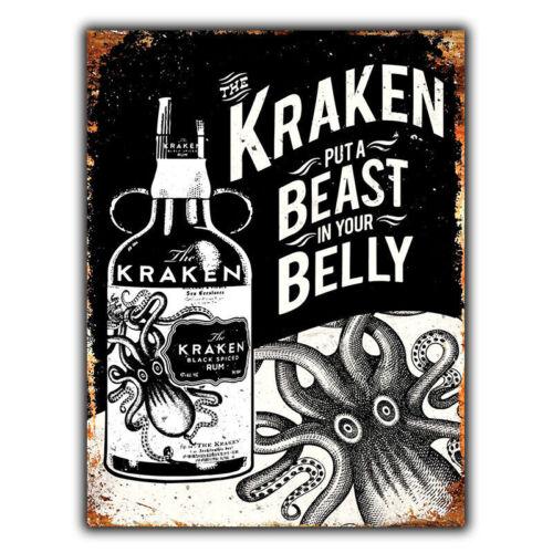 METAL SIGN WALL PLAQUE KRAKEN RUM Retro Vintage Advert Kitchen Bar Man Cave 20x30cm(7.8x11.8inch)