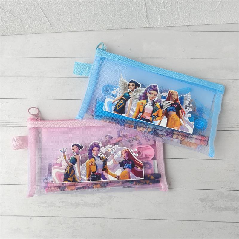 Kpop Dämonenjäger Bleistifte Stifttasche Lineal Spitzer Radiergummi Kinder Niedliches Schreibset Schüler Schulbedarf Kinder Geschenk