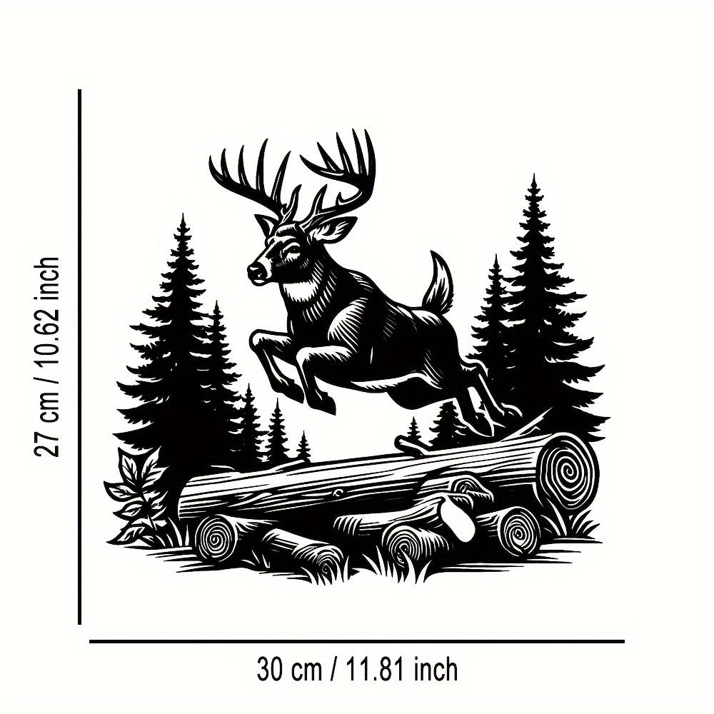 Metal Deer Wall Art, Minimalist Iron Sculpture for Home Living Room Bedroom Office Decor, Rustic Farmhouse Hanging Ornament, Durable Housewarming Gift