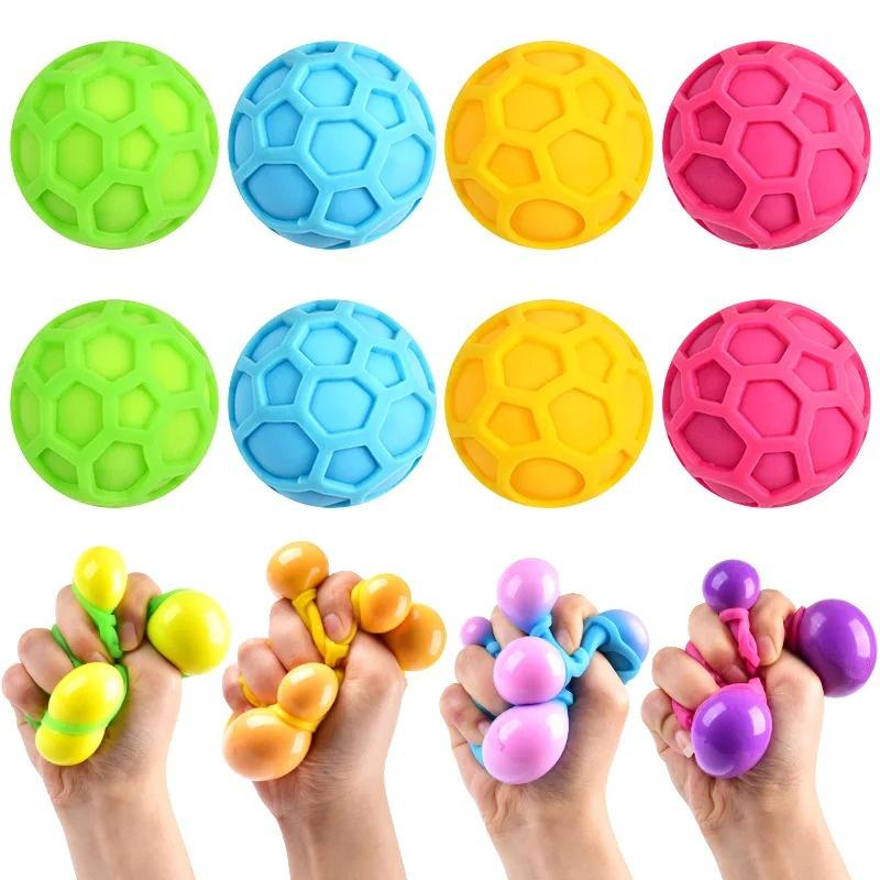 Palline Anti-Stress a Rete a Nido d'Ape Taba Squishy Giocattoli Anti-Stress Pallina di Pasta da Modellare Colorata Tennis Palline Squeeze a Lenta Risalita Gadget per Feste