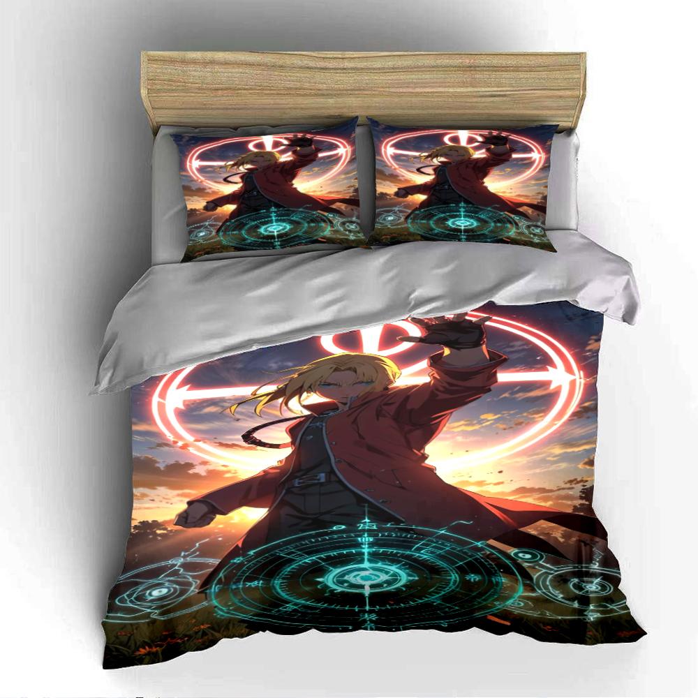 Anime Alchemist Bedding Set Bedding Set (1 Duvet Cover, 2 Pillowcases, Duvet Not Included)