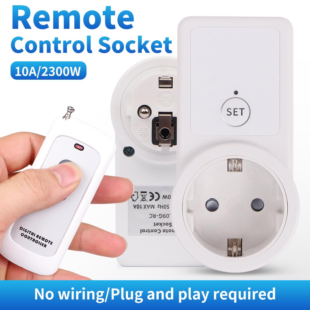 AL09G-RC 433MHz Universal Smart Plug Remote Control Socket EU Plug 220V For Home Appliances Fan Light