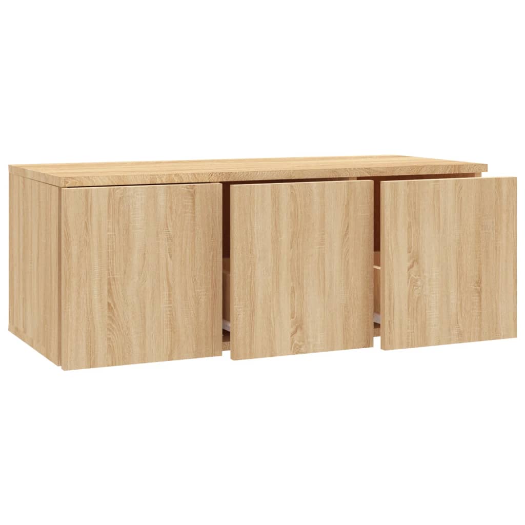 TV Stand in Sonoma Oak Finish 80 x 34 x 30 cm Particleboard