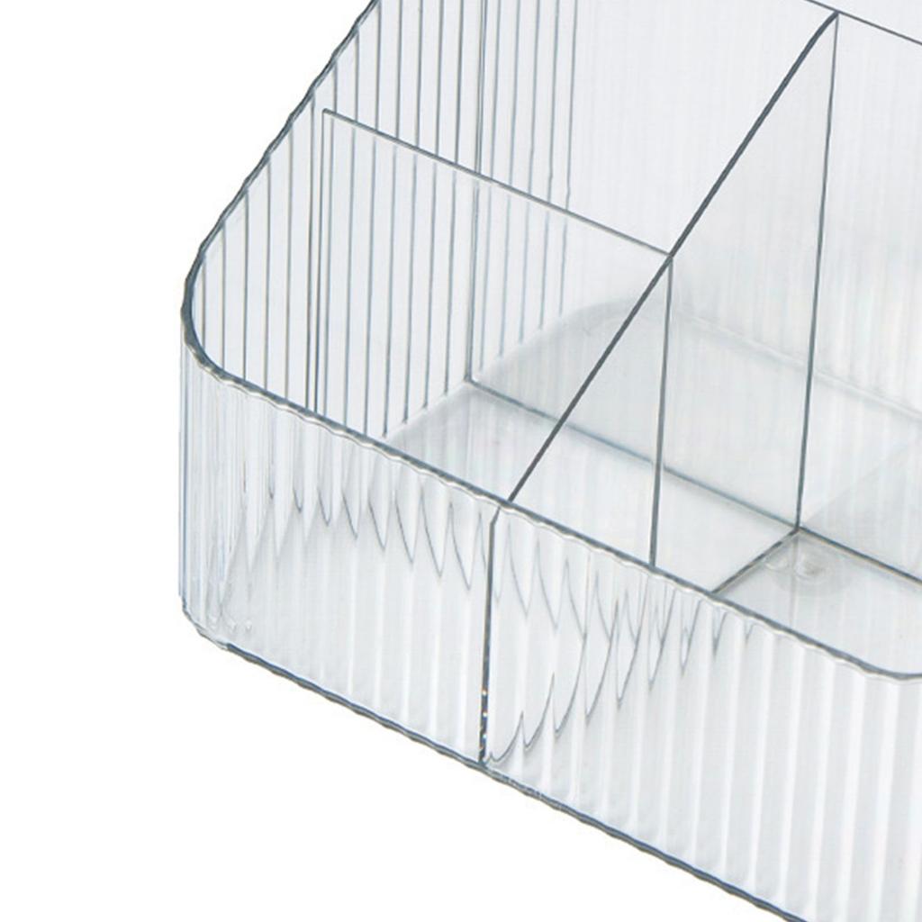 Desktop Storage Box Trapezoidal Organizer PP Plastic Sorting Case for Makeup Cosmetic Brush 4 Grids