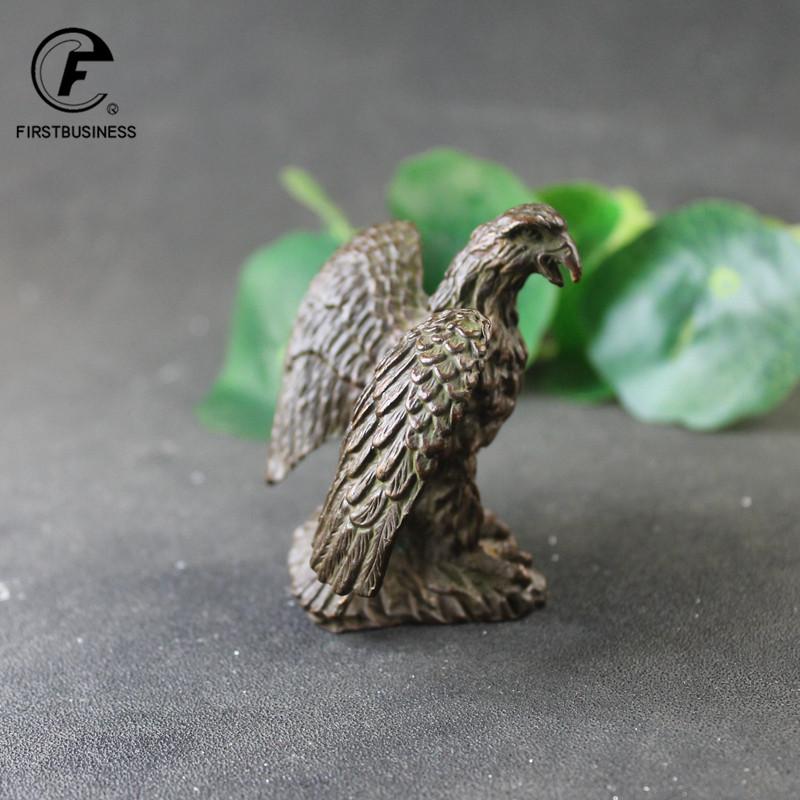193g Antique Copper Big Flying Eagle Statue Animal Sculpture Retro Brass Figurines Miniature Ornament Home Feng Shui Decor