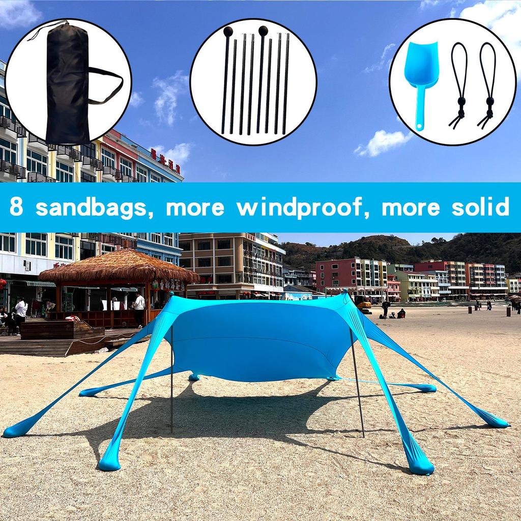 Seaside Portable Camping Canopy Tent Sunshade for Outdoor Beach and Fishing