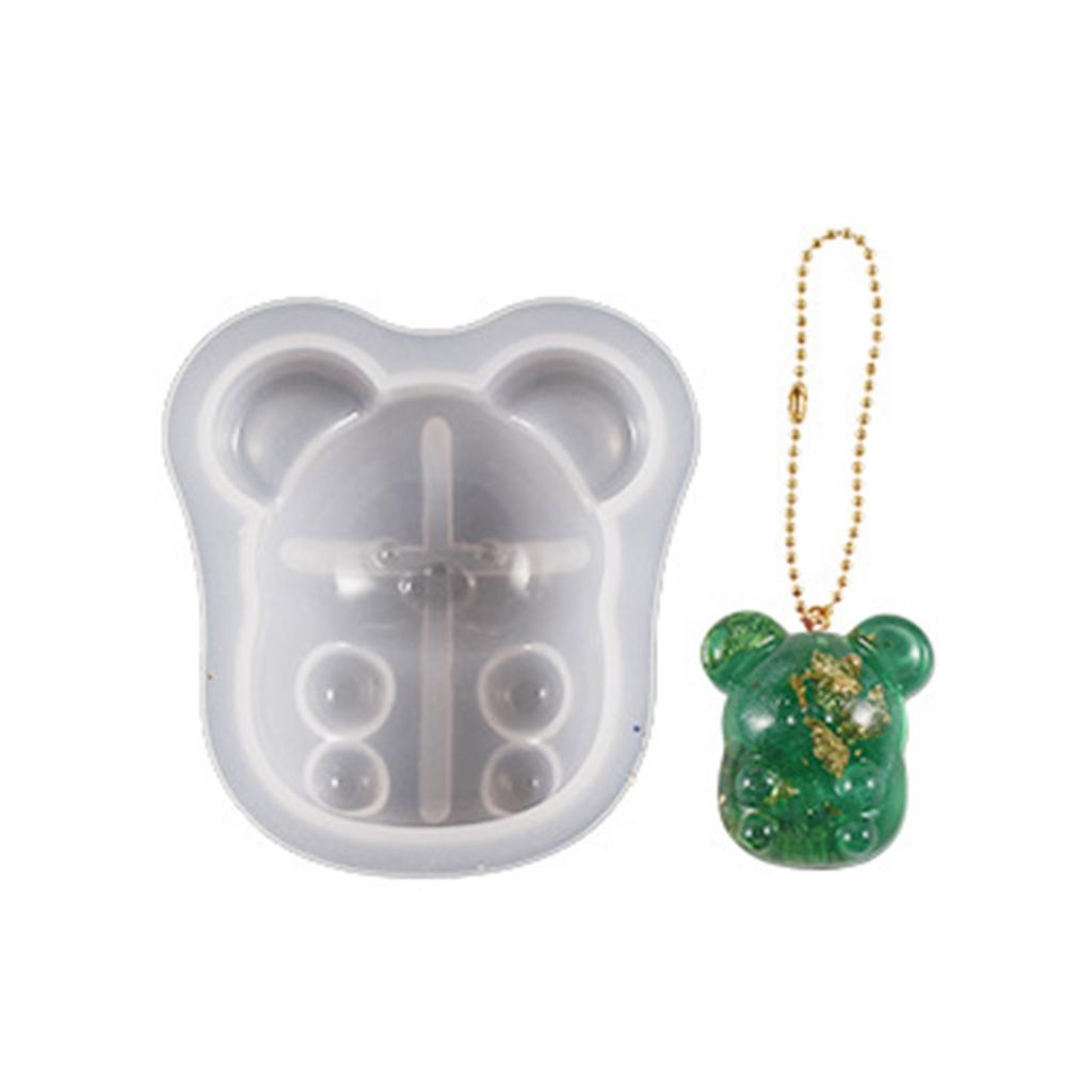 Semi-dimensional Bear Silicone Mold DIY Handmade Keychain Pendant Ornaments Crystal Epoxy Resin Molds Jewelry Crafting