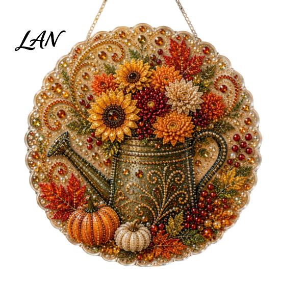 Garden Hanging Ornaments Autumn Diamond Painting Pendant, Acrylic Ornament, Decorative Art Craft for Outdoor Porch Decor Harvest Festival, Fall Theme