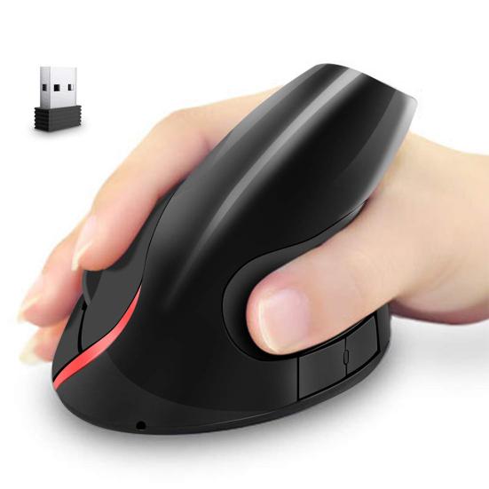 Baterie reîncărcabilă cu 5 butoane de 2,4 GHz Mouse optic vertical ergonomic fără fir