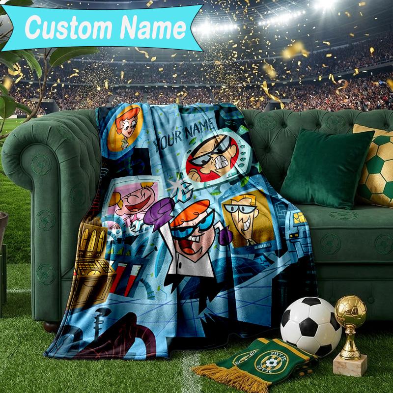Custom Name Blanket Dexter's Electric Adventure Blanket Bedding Blanket for Travel, Camping, Living Rooms, Offices, Sofas, Fan Christmas gift