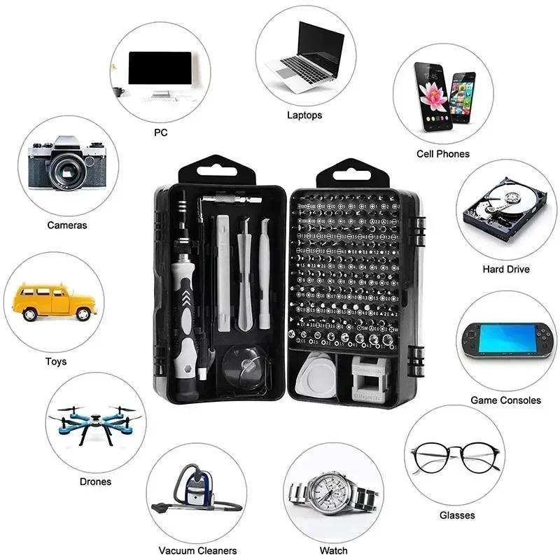 115 In 1 Precision Screwdriver Set PRO Electronics Magnetic Repair Tool Kit With Case For Repair Computer IPhone PC Household