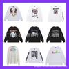 Unisex Oversized Cotton Long Sleeve T-Shirt With Vintage Washed Print Streetwear Casual Top