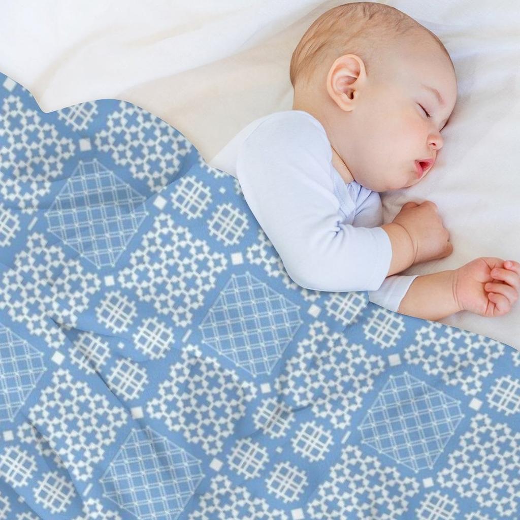 Welsh Tapestry Pattern, Carthen Cymraeg, Cymreig (light Blue) Throw Blanket Bed Christmas Decoration Heavy Blankets