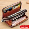 Men's Leather Wallet Large Capacity Billeteras Para Hombre Double Zipper Men Clutch Bag  Male Business Wallet