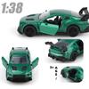 1:38 Alloy Sports Car Toy Model Children Cool Pull Back Car Double Open The Door Simulation Racing Car Small Car Boy Gifts