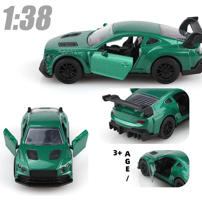 1:38 Alloy Sports Car Toy Model Children Cool Pull Back Car Double Open The Door Simulation Racing Car Small Car Boy Gifts