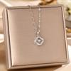 Women's Silver Titanium Steel Necklace with Micro-Inlaid Zircon - Elegant, Durable Clavicle Chain Jewelry