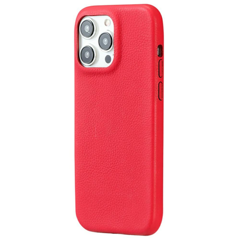 

For iPhone 15 Pro Max Phone Case Skin Touch Litchi Texture Leather Coated PET Mobile Cover Rose