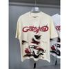 Mens Loose Fit Cotton Tee With Skull Graphic Print - Casual Streetwear Short Sleeve T-Shirt