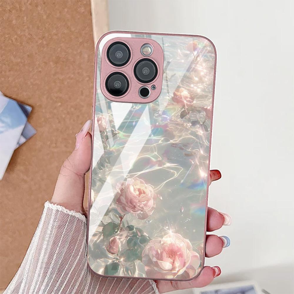 

Чохол для телефону з квіткою троянди для Samsung A16 A17 A56 A55 5g Чохол S25 S24 S23 Ultra A26 A54 A53 A36 A25 A34 A15 Кришка із загартованого скла Galaxy A56 5G