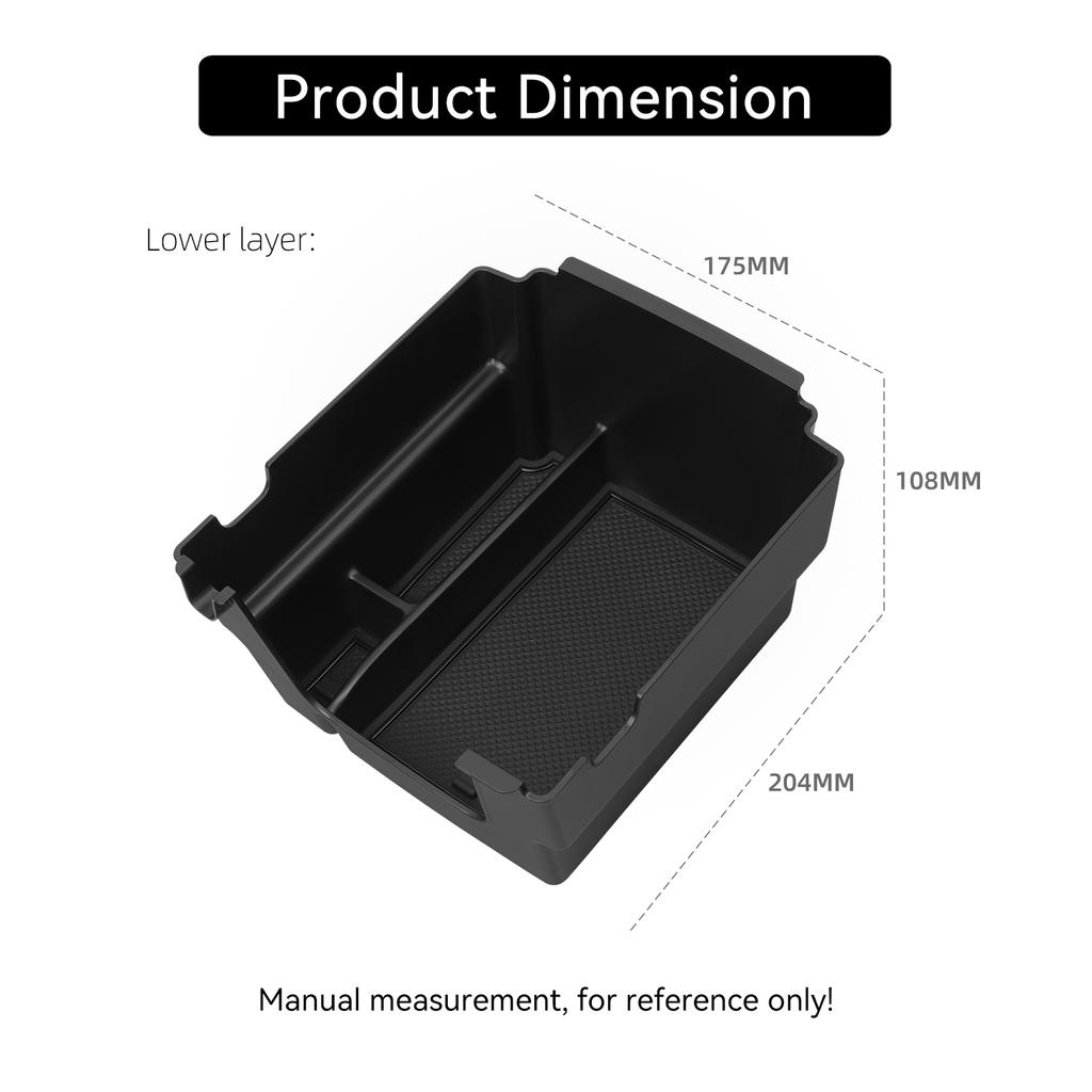 Smabee for Ford Bronco 4Door 2025+ Center Armrest Storage Box Double Layered Car Tray ABS Organizer Accessories Tidying