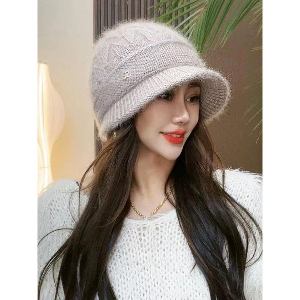 Women's New Winter Knitted Beanie with Squirrel Ear Flaps - Thickened Brim Stylish and Warm Women’s Hat