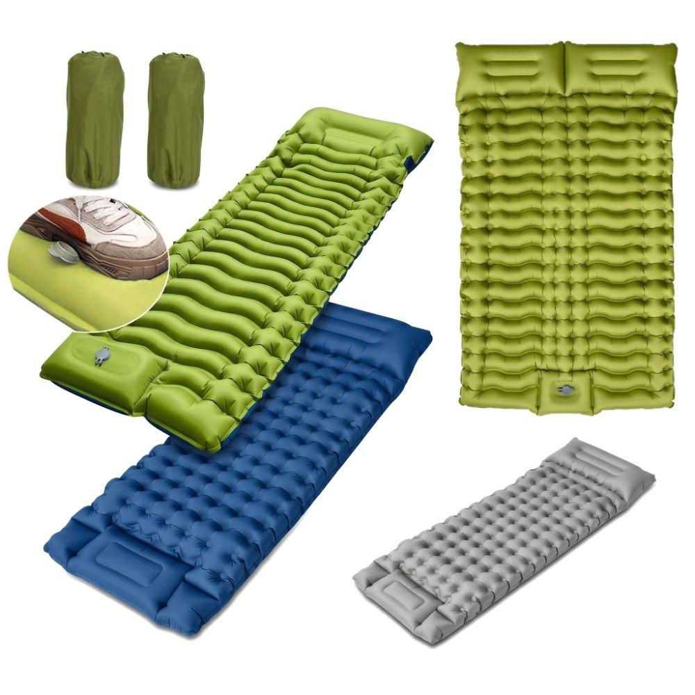 Thickened Inflatable Mat Portable Inflatable Sleeping Pad Built-in Pillow Air Mat Tent