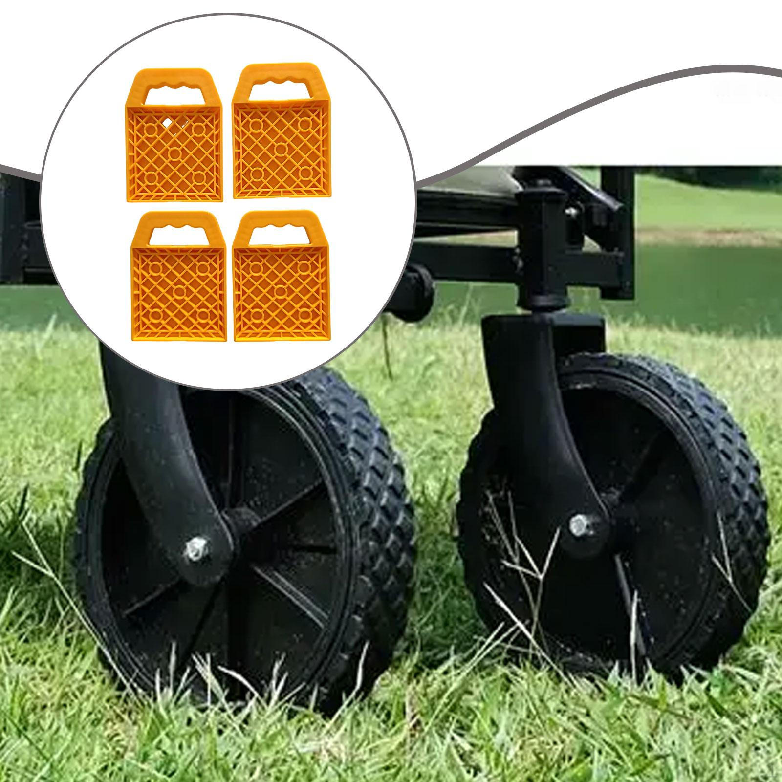 

4 Pieces RV Stabilizing Jack Pads Stabilizer AntiSlip Lightweight Easy to Carry with Handle оранжевый