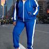 Women's Loose Fit Tracksuit Long Sleeve Hoodie Jacket Elastic Waist Jogger Pants