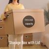 Foldable Extra Strong Cardboard Storage Box with Lid for Toys and Clothes