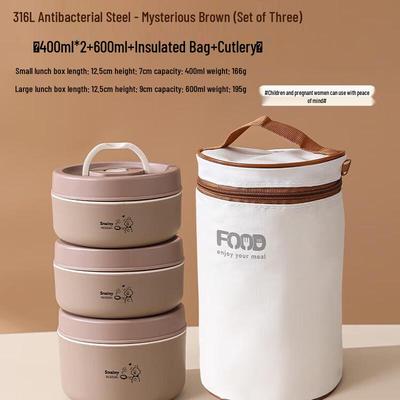 Boîte à bento isotherme et micro-ondable en acier inoxydable 316