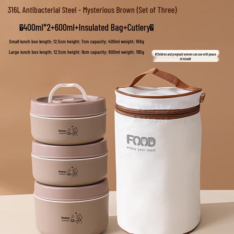 316 Stainless Steel Insulated Microwavable Bento Box