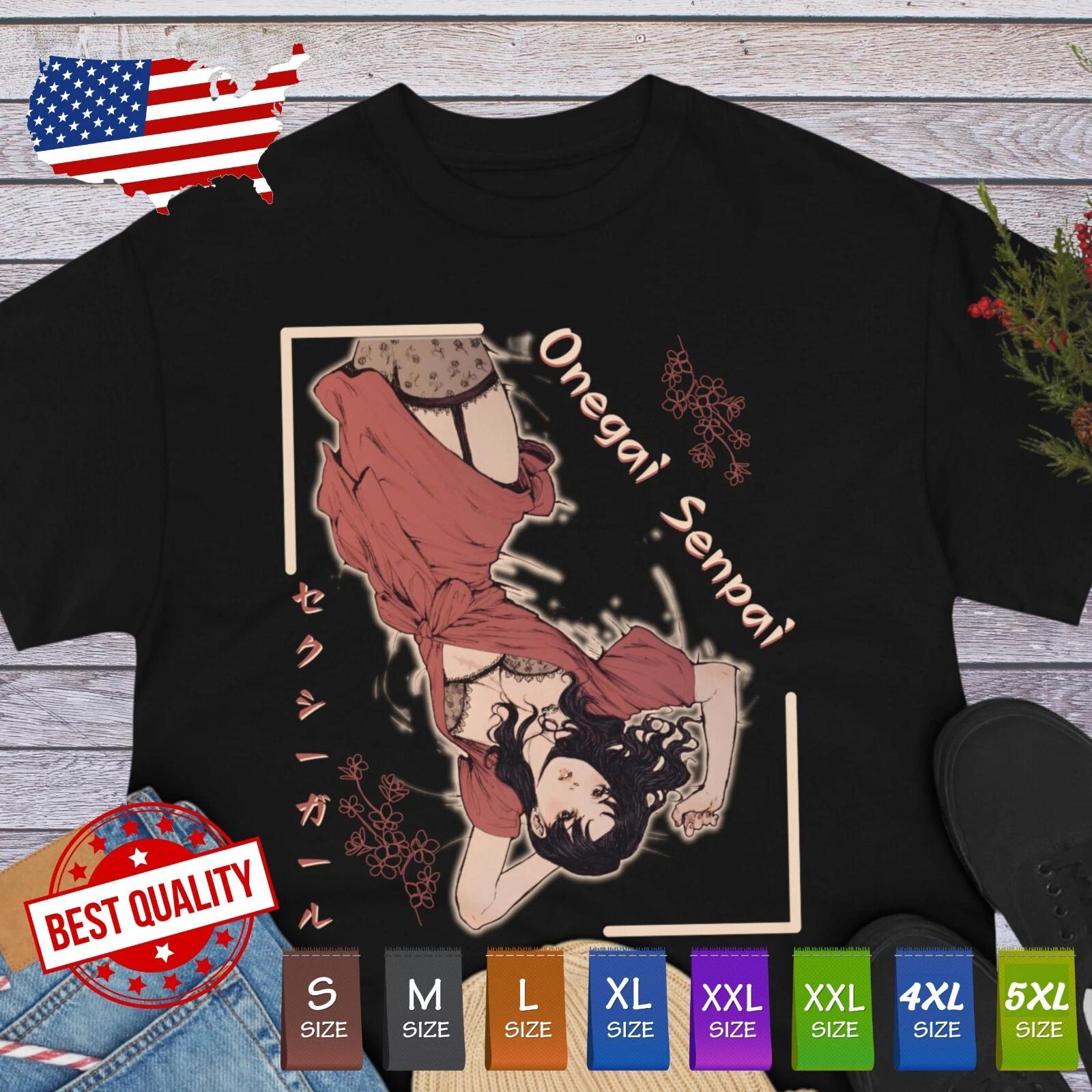 

Onegai Senpai Waifu T Shirt Anime Manga Lover Japan Otaku Tee Sugoi Kawaii L