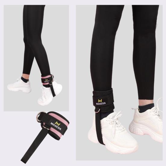 

Ремни для фитнеса на щиколотке для мужчин и женщин. Дышащий регулируемый неопреновый бандаж на лодыжку с двойным D-образным кольцом. Премиальные манжеты на щиколотке для мышц ног.