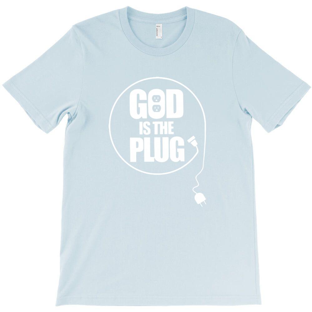 God Is The Plug T Shirt For Mens Short Sleeve Tee Shirts For Man Design