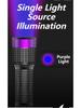 Powerful UV Flashlight 365nm Black Mirror Purple Torch Blacklight USB Rechargeable Ultraviolet Lantern for Pet Urine Detection
