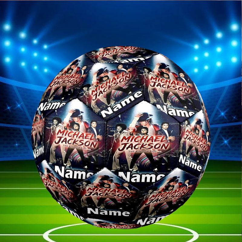 Custom Name Personalized Michael Jackson Print Size 5 Soccer Ball Training & Match Football, for Team, Kicking, Gift for Football Enthusiasts