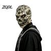 Realistic Stitching Texture Horror Latex Skull Masque, Scary Halloween Hood Masque with Detailed Props Stitched Texture, Creepy Costume Accessory for