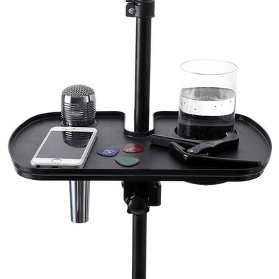 Adjustable Metal Sound Card Tray & Microphone Stand with Storage Rack