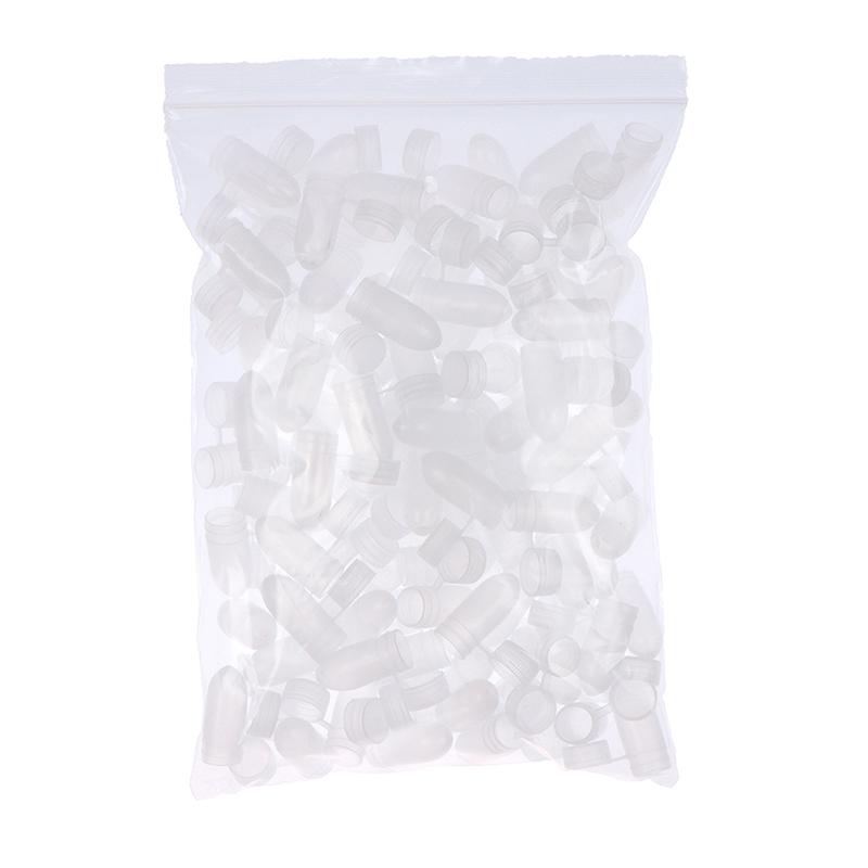 100Pcs Portable Flip Lid Transparent Capsule Storage Containers Pill Box