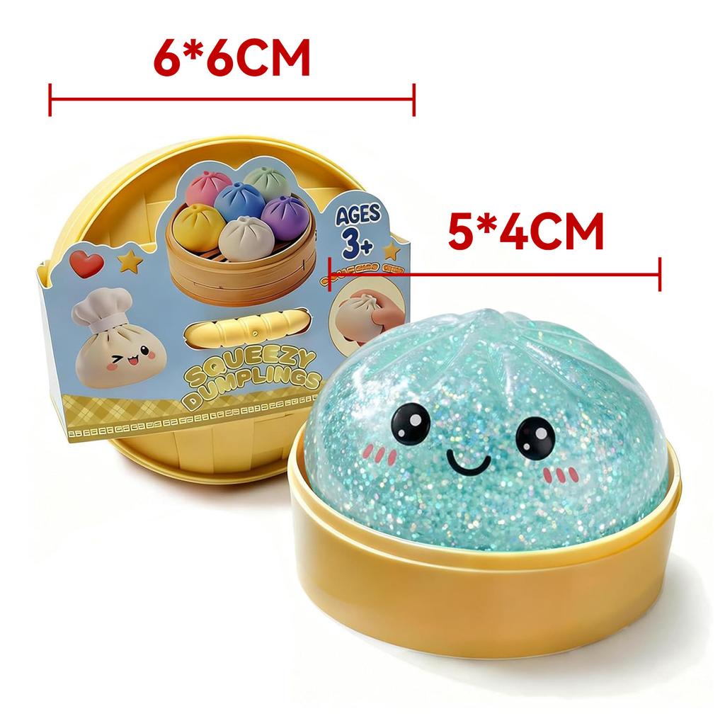 Soft Giant Dumpling Squishy Bun Toy: Transparent Glitter Squeeze Toy, Asmr Stress Relief Ball Slow Rebound, Sensory Fidget Toys