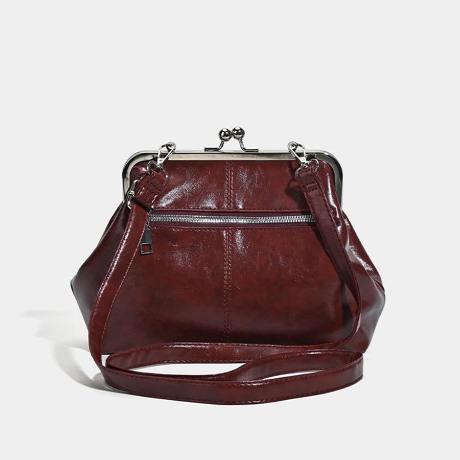 Borsa a Mano da Donna Stile Vintage Nera Versatile Designer Borsa a Spalla Pelle PU Borsette a Guscio da Donna Borsa a Tracolla Monocolore con Chiusura a Bacio