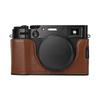 Camera Bag PU Leather Half Body Case for Fujifilm X100V Fuji X100v Battery Openning Bottom Cover