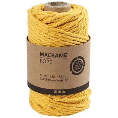 Cord for Macramé - 4 Mm - 55 M - Color Yellow - Interior Decoration