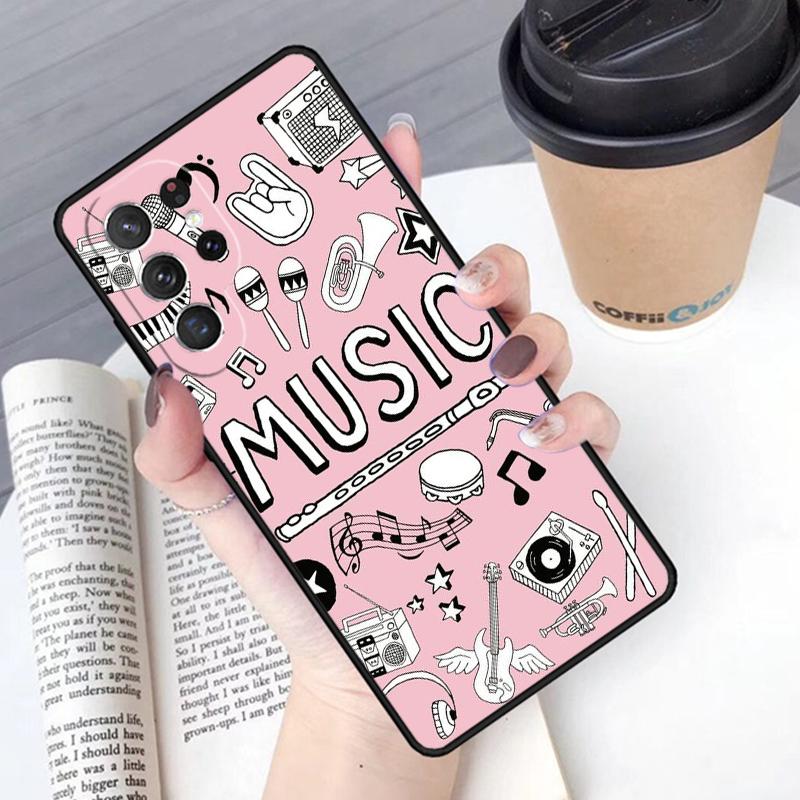 Musical Music Note phone case Cover For Samsung Galaxy S24 S25 Ultra S21 S22 Ultra S10E Note 10 Plus Note 20 FE S23